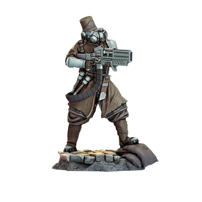 Miniatura Nepictata Elemental Beacon - Morior Light Infantry, Plasma Shotgun - Red Goblin