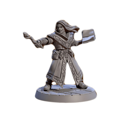 Miniatura Nepictata Elemental Beacon - Apprentice Arcanist A (with hood, wand and grimoire) - Red Goblin