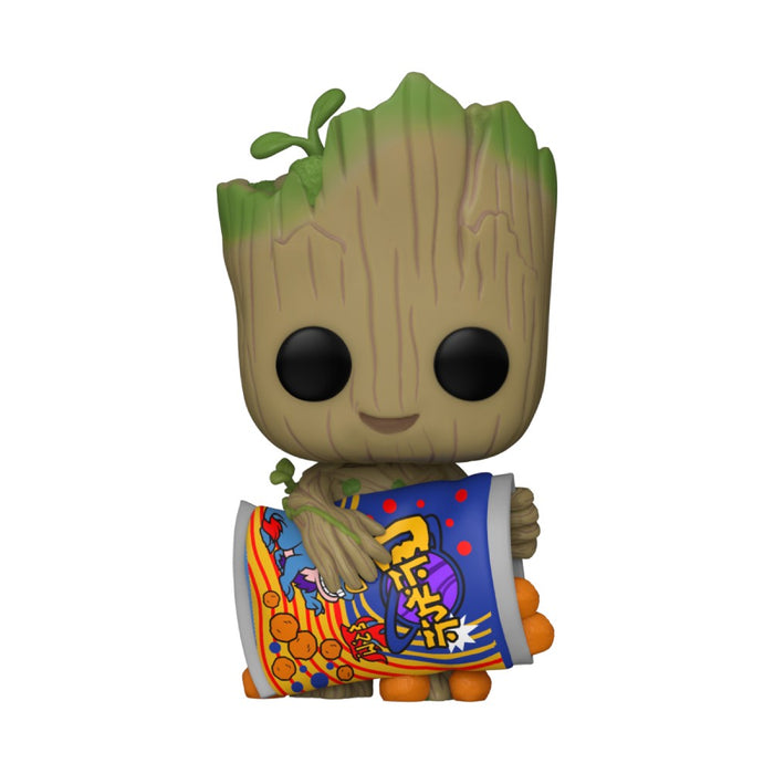 Figurina Funko POP Marvel IAG - Groot with Cheese Puffs - Red Goblin