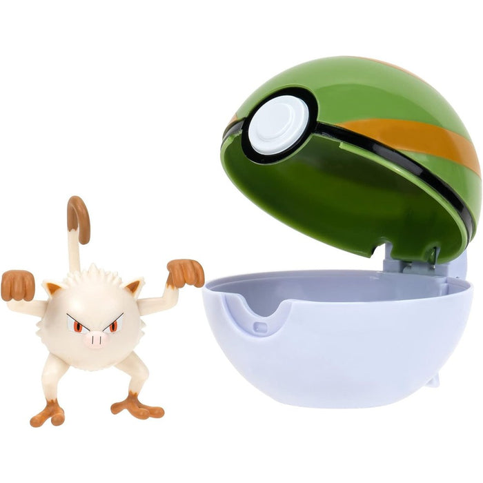 Figurina Pokemon - Clip N Go Mankey & Nest Ball - Red Goblin