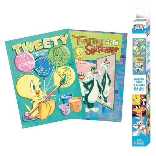 Set 2 Postere Chibi Looney Tunes - 52x38 - Tweety and Sylvester - Red Goblin