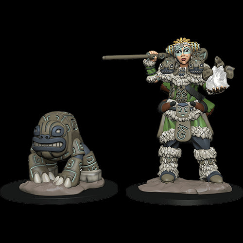 D&D Wardlings: Girl Druid and Stone Creature - Red Goblin