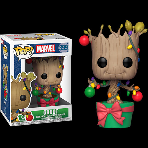 Funko Pop: Marvel: Holiday Groot w/ Lights & Ornaments - Red Goblin