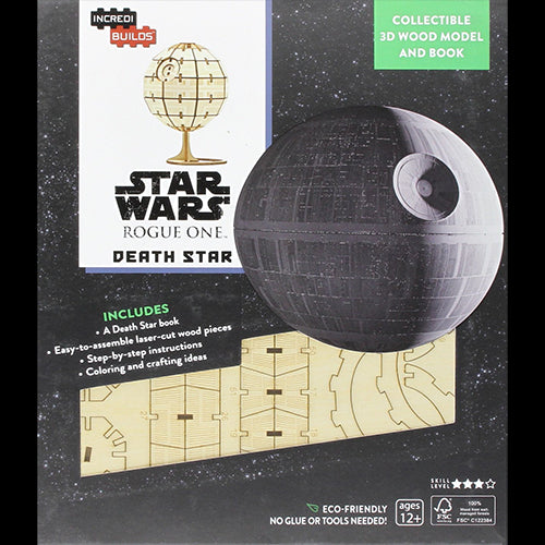 Figurina: Star Wars IncrediBuilds 3D Wood Model Kit Death Star - Red Goblin