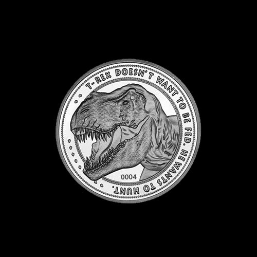 Monedă: Jurassic Park T-Rex - ediție aniversară de 25 de ani ( placată cu argint ) - Red Goblin