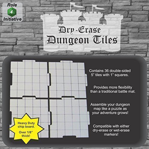 Dry Erase 5 inch Dungeon Tiles (36 bucăți) - Red Goblin