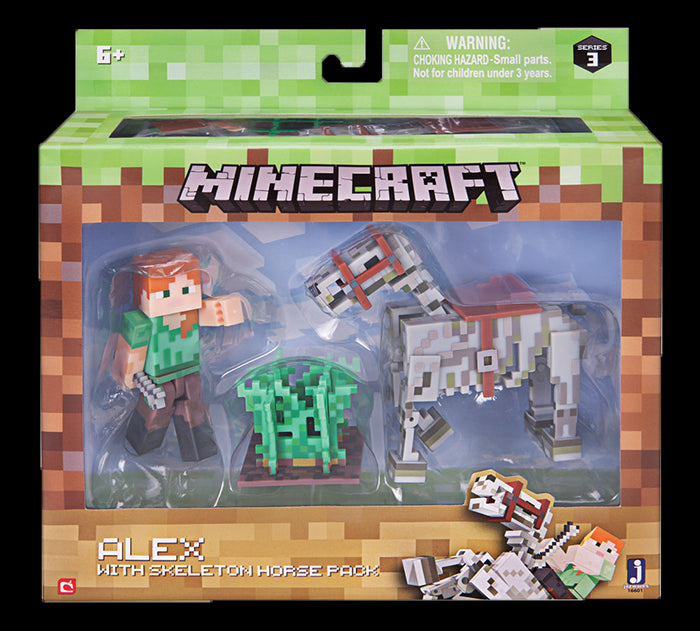 Minecraft: Action Figure Alex with Skeleton Horse 8 cm - Red Goblin