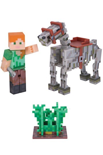Minecraft: Action Figure Alex with Skeleton Horse 8 cm - Red Goblin