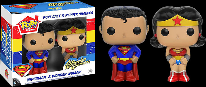 Funko Pop: Superman & Wonder Woman Salt & Pepper Shakers - Red Goblin