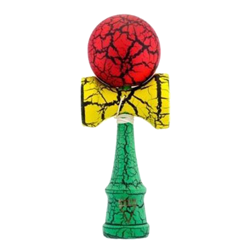 KROM Kendama Crack White/Black – Giocattolo In Legno Di Faggio Con Vernice Gommata, Bilanciato E Robusto, Per Principianti E Professionisti