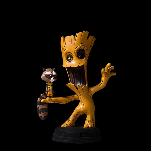 Figurina: Marvel Animated Style Groot & Rocket Raccoon - Red Goblin