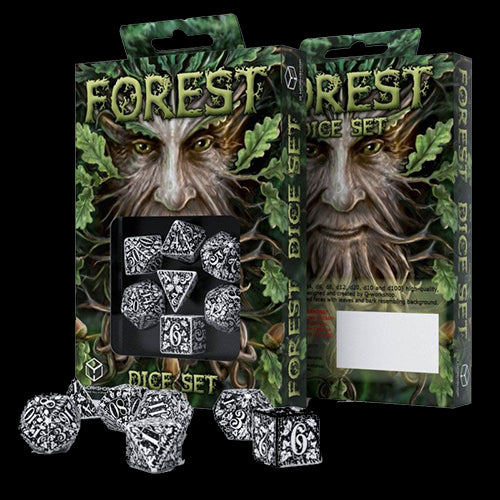 Forest 3D Dice Set white & black - Red Goblin