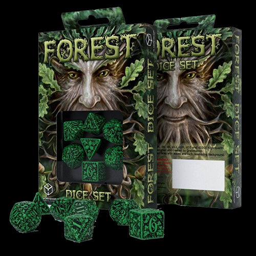 Forest 3D Dice Set green & black - Red Goblin