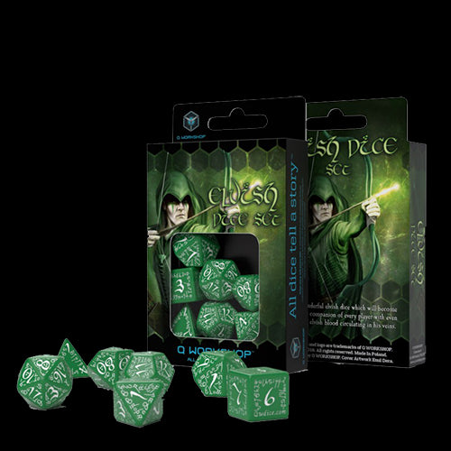 Elvish Dice Set green & white - Red Goblin
