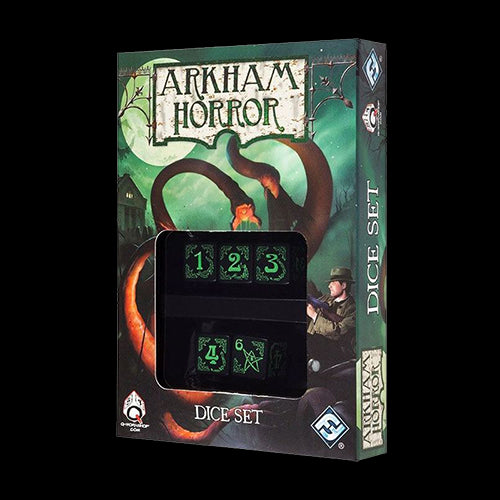 Arkham Horror Dice Set 5D6 black & green - Red Goblin