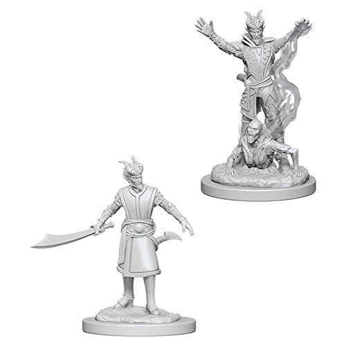 D&D Unpainted Miniatures: Male Tiefling Warlock - Red Goblin