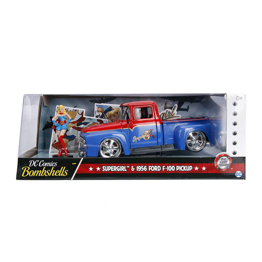 Figurina DC Bombshells Diecast Model Hollywood Rides 1956 Ford F100 cu Supergirl - Red Goblin