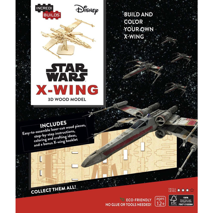 Figurina Kit de Asamblare din Lemn IncrediBuilds 3D Star Wars X-Wing - Red Goblin