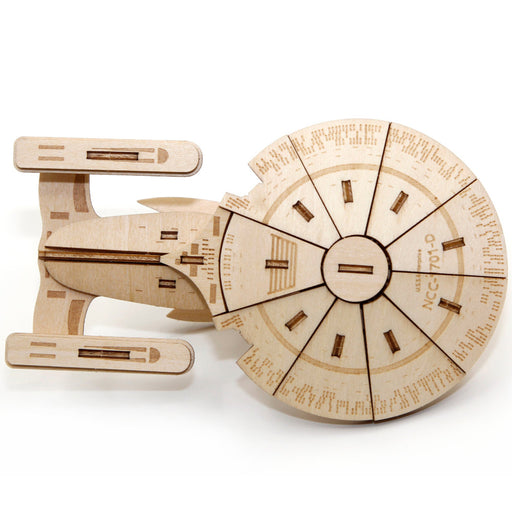 Figurina Kit de Asamblare Lemn Star Trek TNG IncrediBuilds 3D USS Enterprise - Red Goblin