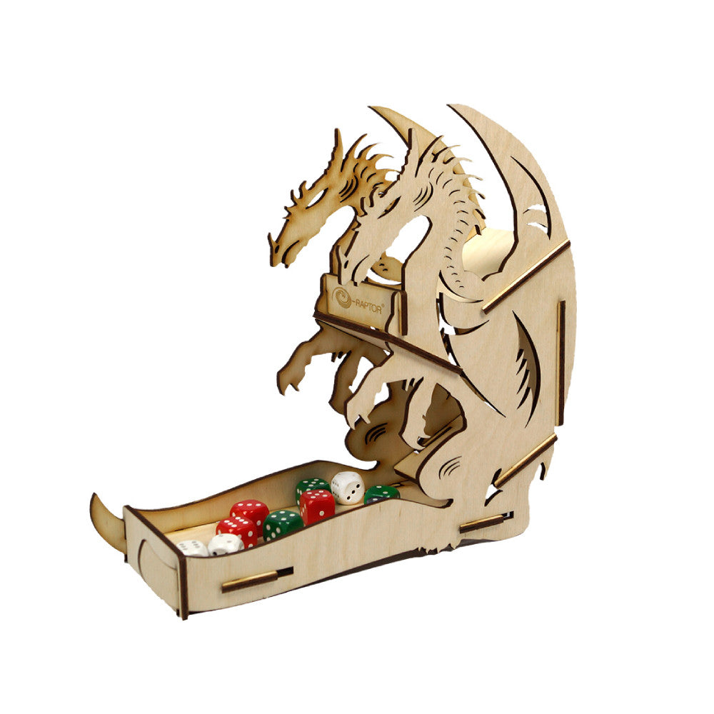 Accesoriu e-Raptor Dice Tower Dragon Wooden ━ Red Goblin