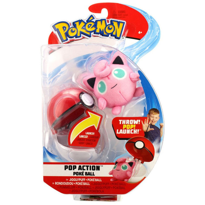 Pachet Poke Ball si Figurina de Plus Pokemon Pop Action Jigglypuff - Red Goblin