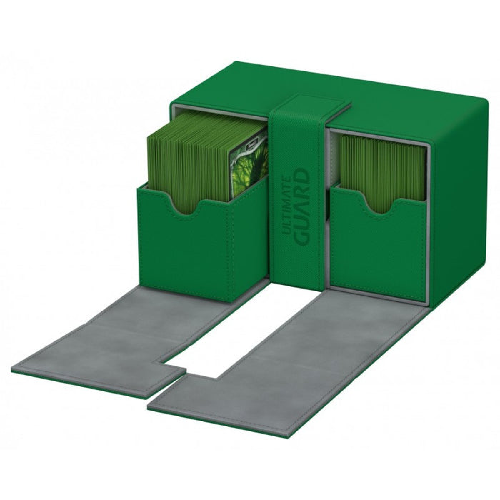 Cutie Depozitare Ultimate Guard Twin Flip'n' Tray Deck Case 200+ Standard Size XenoSkin Verde - Red Goblin