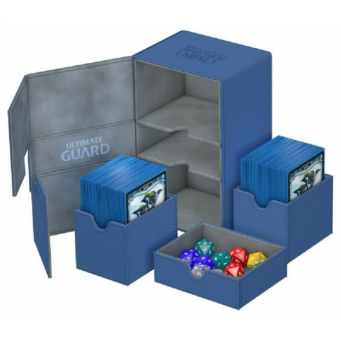 Cutie Depozitare Ultimate Guard Twin Flip'n' Tray Deck Case 200+ Standard Size XenoSkin Albastru - Red Goblin