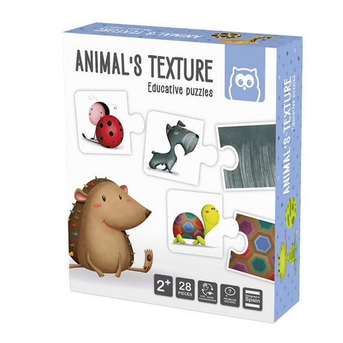 Puzzle Educativ Montessori Texturile Animalelor - Red Goblin