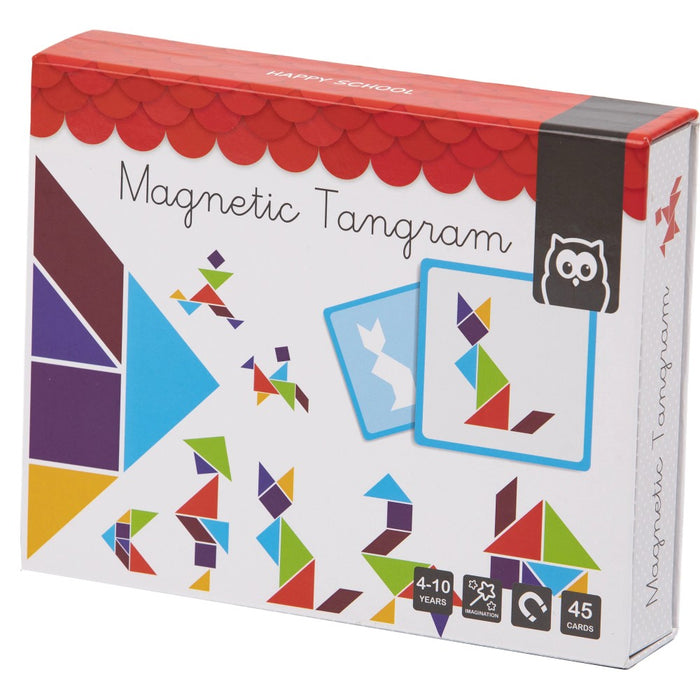 Puzzle Magnetic Educativ din Lemn Tangram - Red Goblin