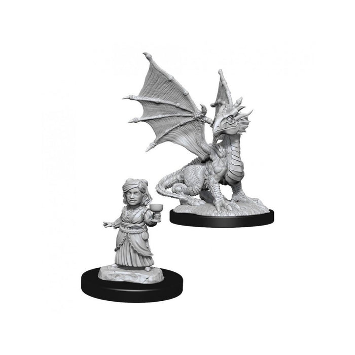 Miniaturi Nepictate D&D Nolzur's Marvelous Silver Dragon Wyrmling & Female (W13) - Red Goblin