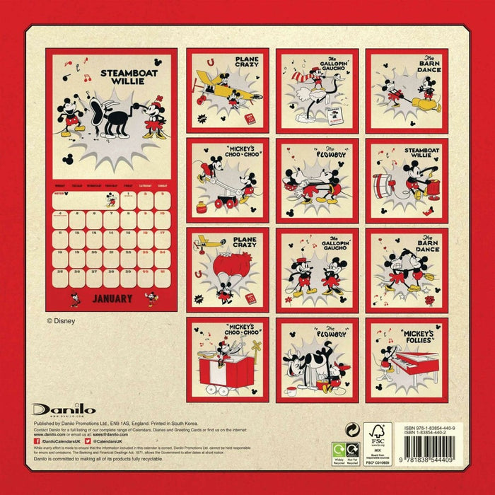 Calendar Danilo Mickey Mouse Classic Square - Red Goblin