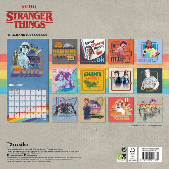 Calendar Danilo Stranger Things Square - Red Goblin