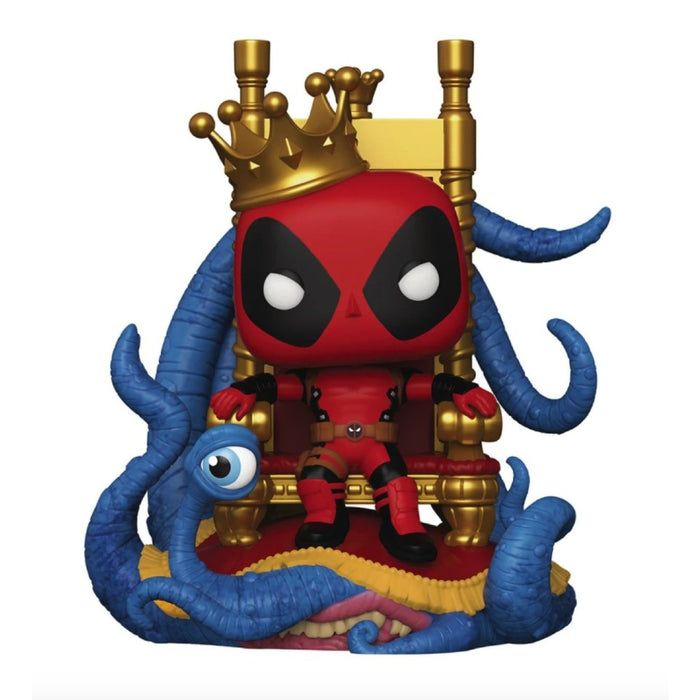 Figurina Pop Deluxe Marvel Heroes King Deadpool on Throne Px - Red Goblin