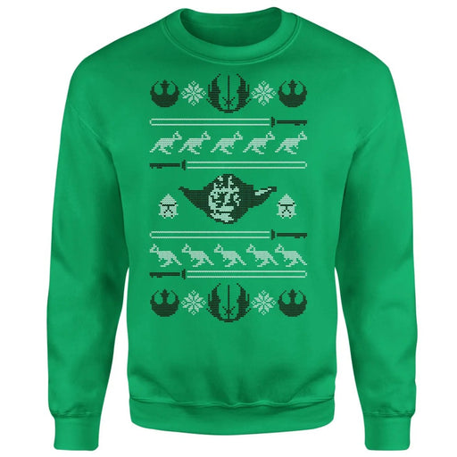 Star Wars - Yoda Head Christmas Sweatshirt - Red Goblin