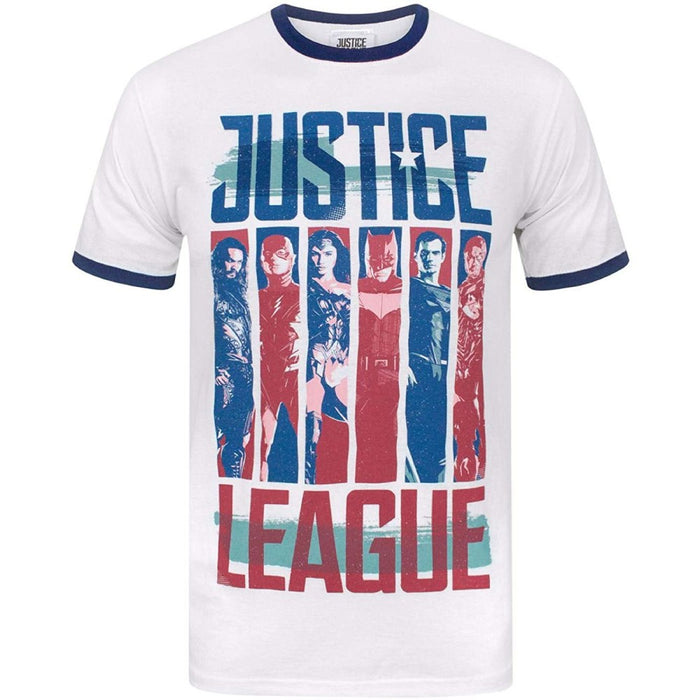 Tricou Justice League Strips Unisex Ringer - Red Goblin