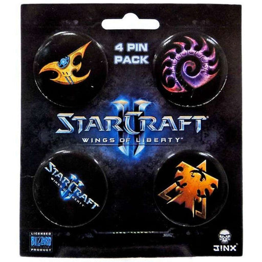 StarCraft II Pin-Back Button 4-Pack Wings Of Liberty - Red Goblin