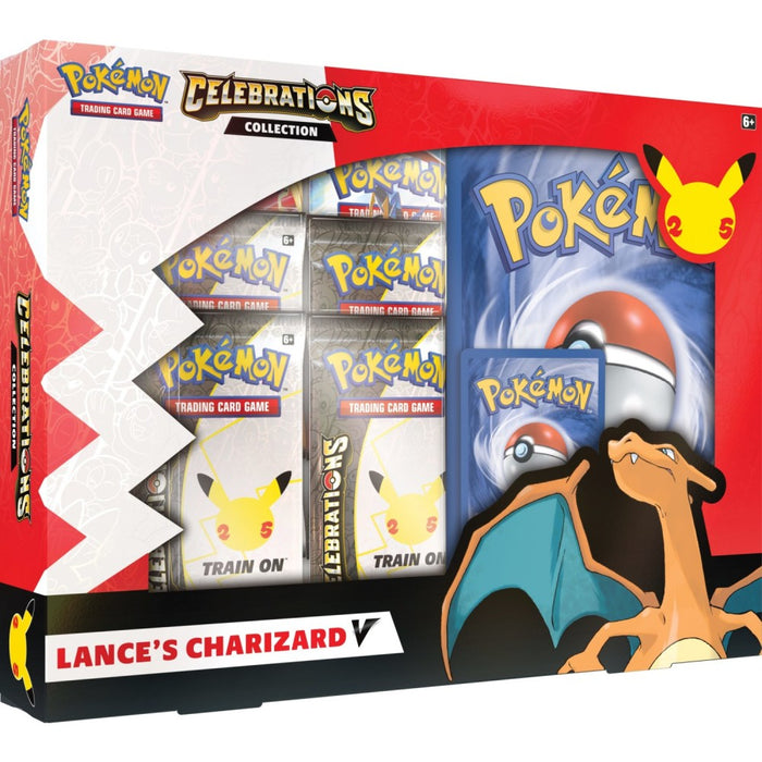 Pokemon Trading Card Game Celebrations V Box - Lance's Charizard V (25th Anniv) - Red Goblin