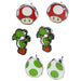 Cercei Nintendo: 3 perechi Yoshi, Egg and Mushroom - Red Goblin