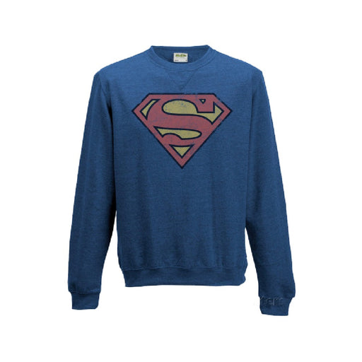 Superman - Vintage Distressed Logo Sweatshirt - Red Goblin