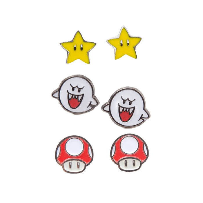 Cercei Nintendo: 3 perechi Boo, Superstar și Mushroom - Red Goblin