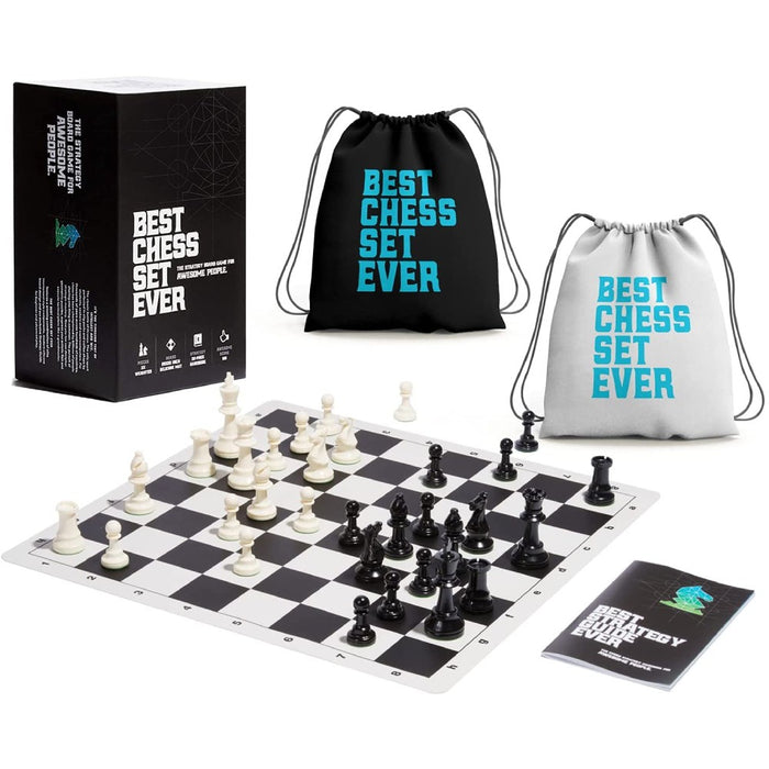 Set Sah Best Chess Set Ever Double Sided (Black Board + Green Board) - Red Goblin